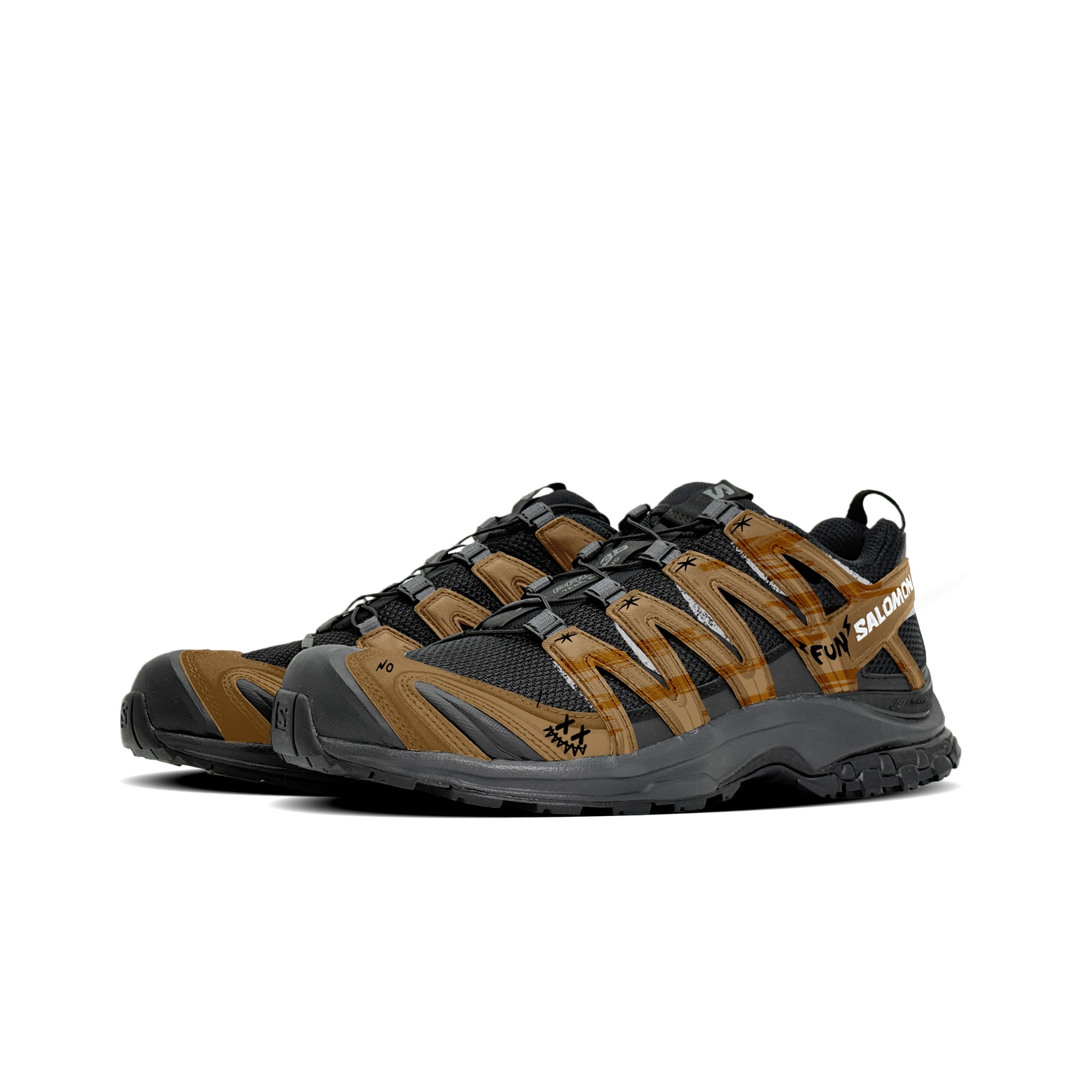 SALOMON XA PRO 3D Cushioning Breathable Low top Running Shoes Unisex коричневый черный — фото 4