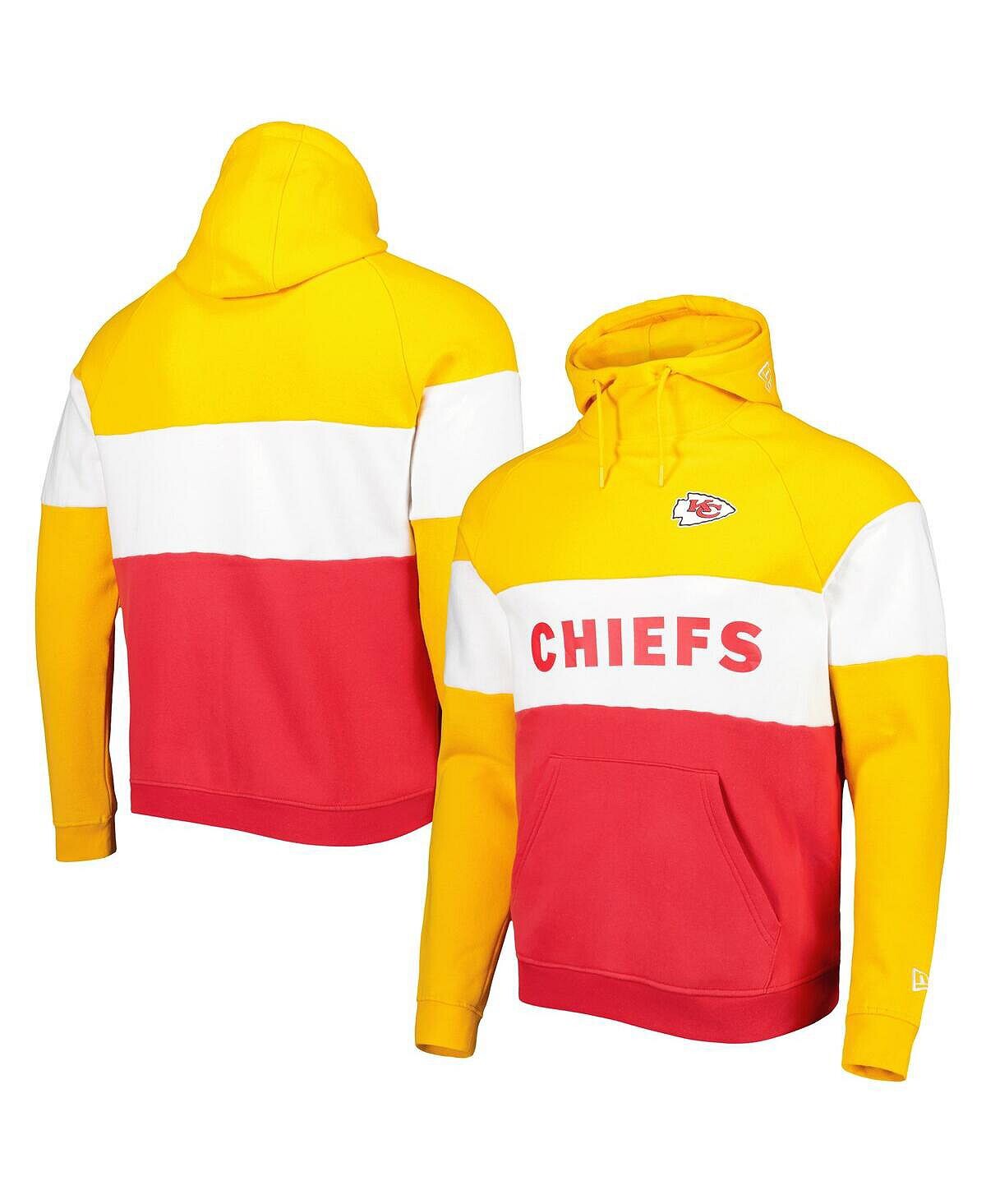 

Мужской красно-золотой пуловер с капюшоном Kansas City Chiefs Colorblock Current New Era, Красный, Мужской красно-золотой пуловер с капюшоном Kansas City Chiefs Colorblock Current New Era