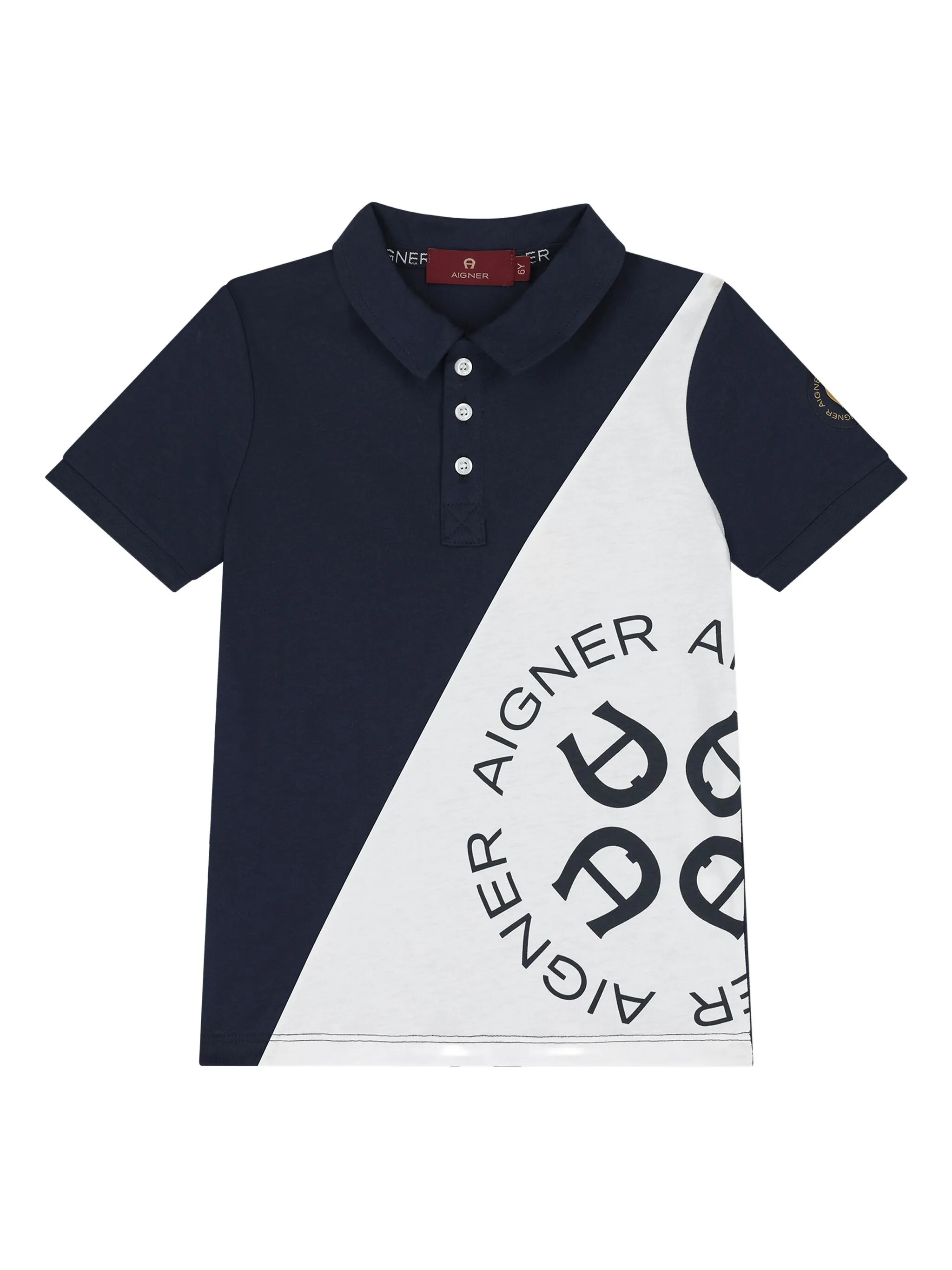 

Рубашка поло в стиле колор-блок Aigner Kids, синий