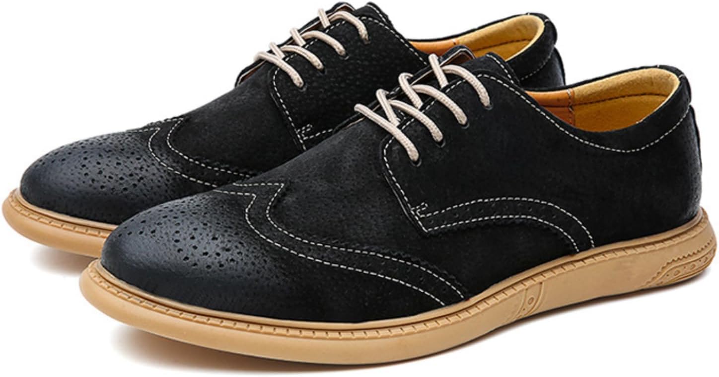 

Мужские туфли Oxford XOEKD, классические с шнуровкой, ретро, из замши и кожи, с округлым носком, на массивном каблуке, низкие, повседневные, британского стиля, бизнес, дышащие, формальные туфли Brock, черный