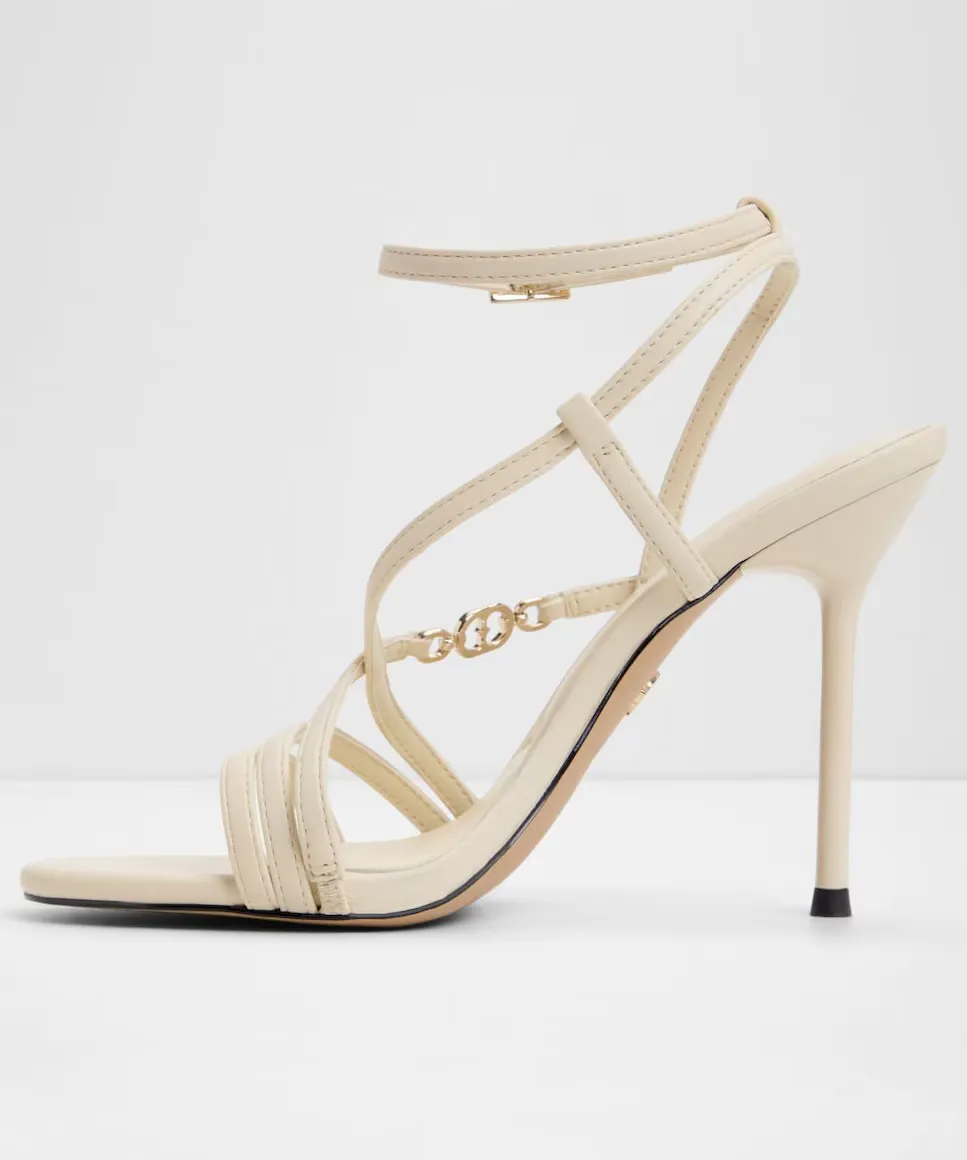 Женские босоножки на каблуке с круглым носком Aldo, бежевый — фото 4
