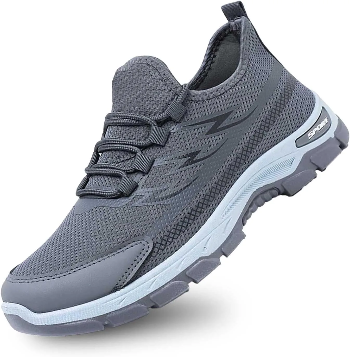 Кроссовки Herren Schuhe Herren Fruhling und Sommer Mode Atmungsaktive Einfarbige Freizeitschuhe Bequeme leichte Sportschuhe Generic, серый