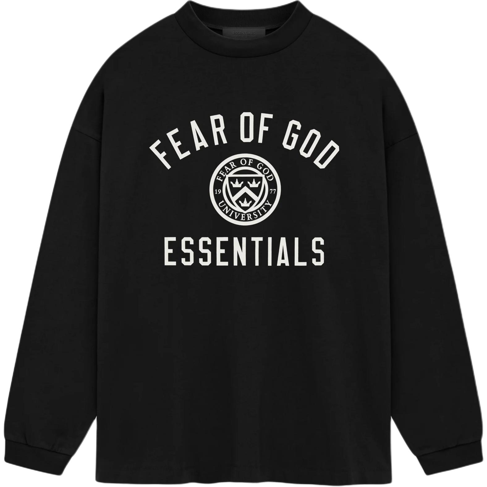 

Jersey Long sleeve T shirt Fear Of God Essentials, черный