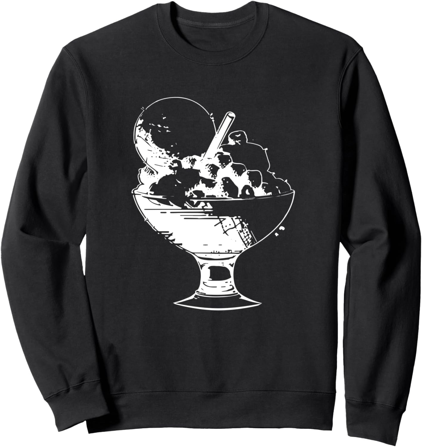 

Толстовка с изображением стаканчика мороженого и замороженного йогурта Funny Ice Cream Seller Graphic Shirt, черный