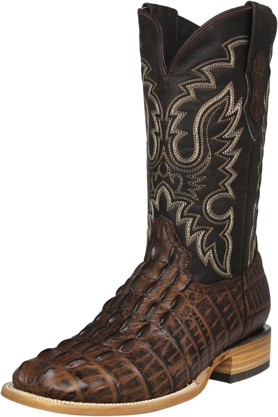 

Мужские коричневые ковбойские сапоги Texas Legacy с кожей аллигатора и квадратным носком