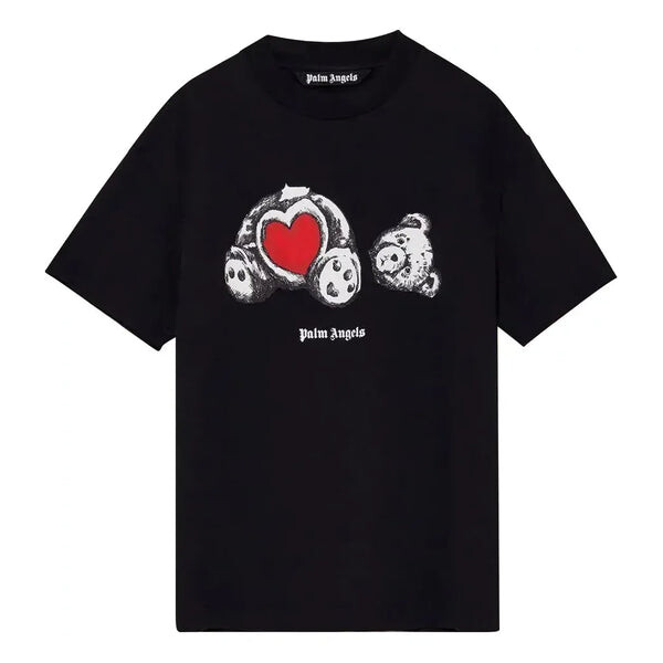 

Футболка bear in love classic tee 'black white' Palm Angels, черный