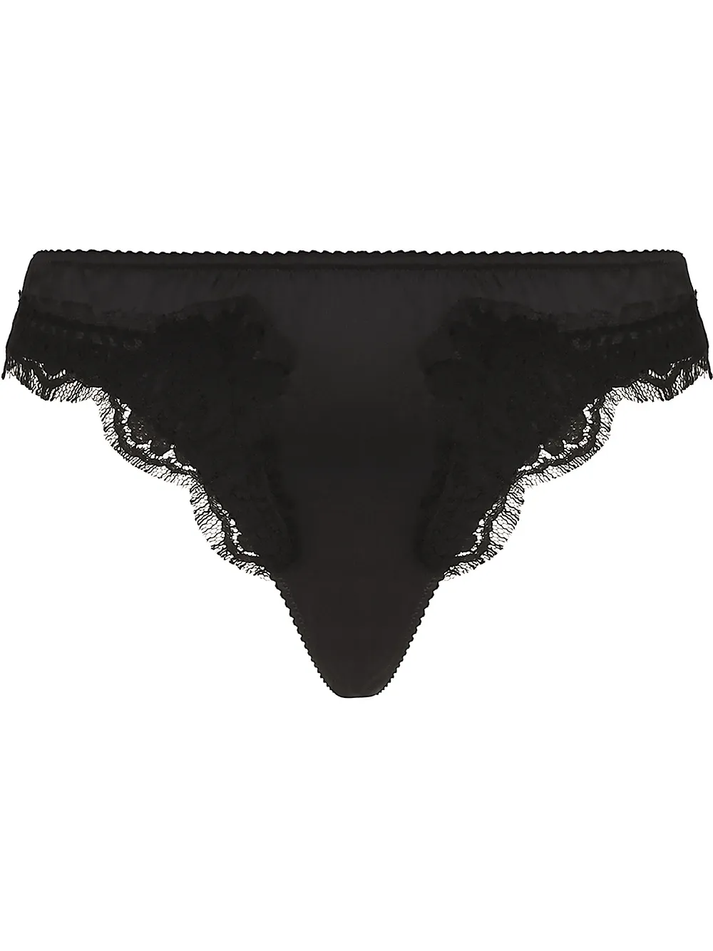 

Атласные трусы-стринги с кружевом DOLCE & GABBANA, черный