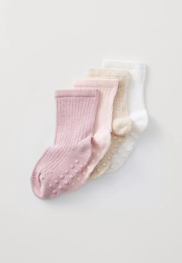 Однотонные унисекс высокие носки (4 шт.) Lindex, Light Dusty Pink