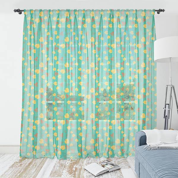 

Штора Abakuhaus Blätter 2 шт, 274x220x0,5 см цвет sea green und senf