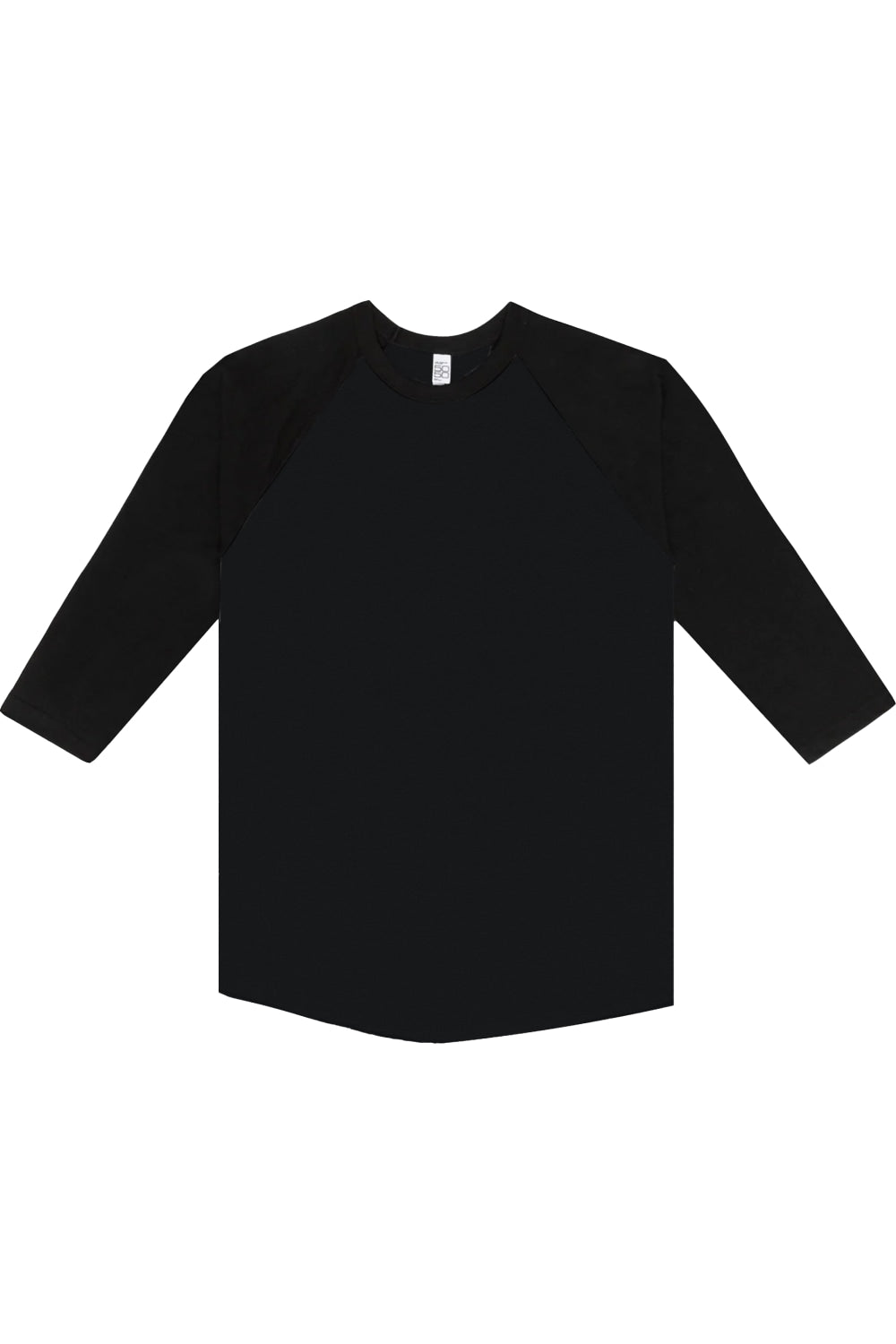 

Футболка бейсбольная Los Angeles Apparel USA-Made с рукавом три четверти и реглан, черный/черный