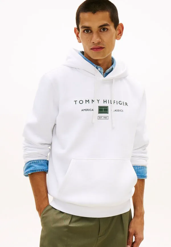 

Худи с капюшоном и завязками из махровой ткани с логотипом Tommy Hilfiger, White, Белый, Худи с капюшоном и завязками из махровой ткани с логотипом Tommy Hilfiger, White