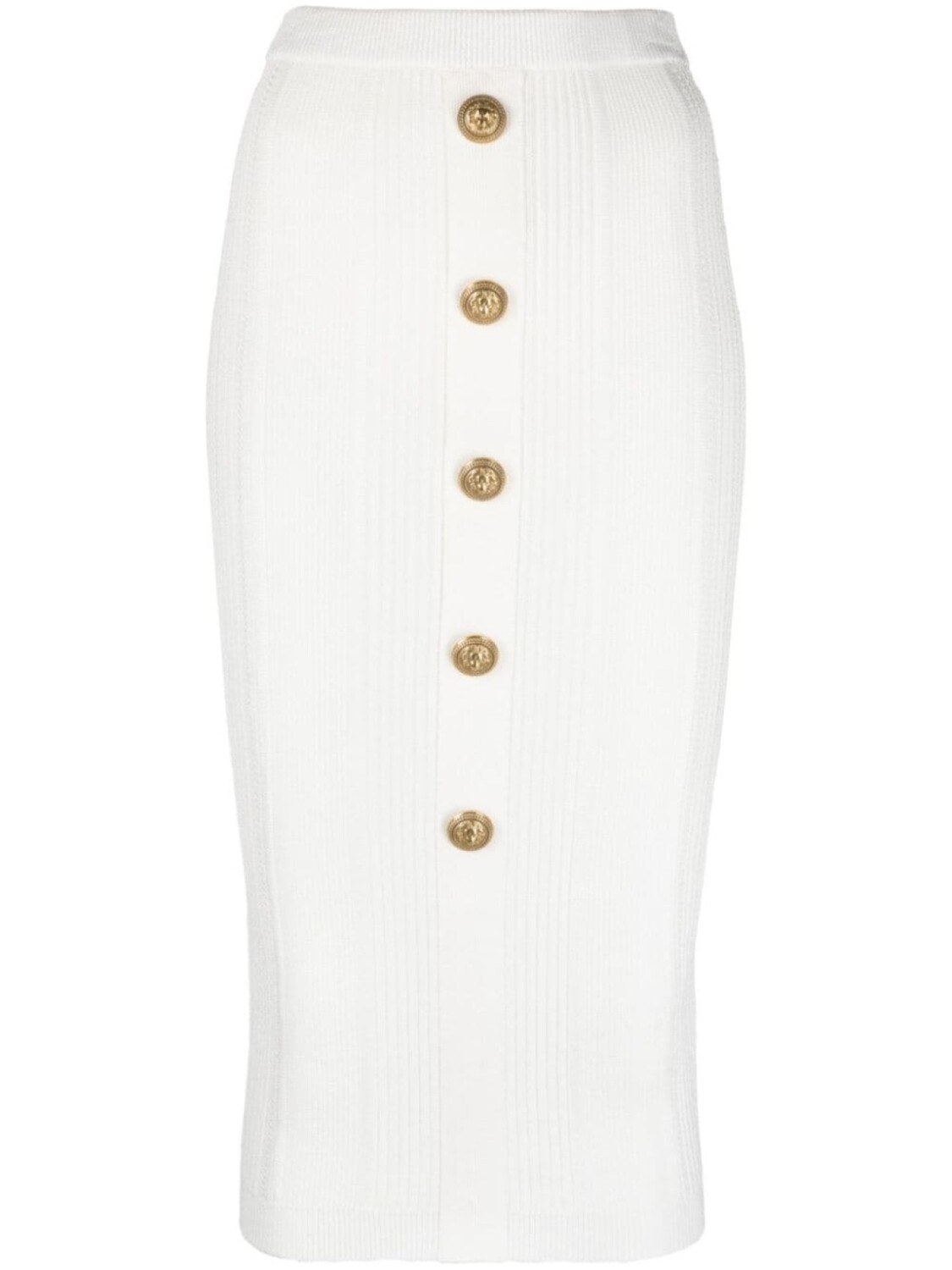 

Balmain юбка в рубчик с пуговицами, белый