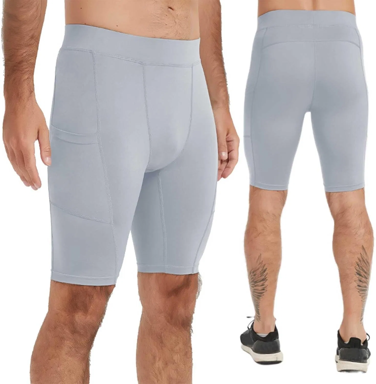 Мужские спортивные шорты Stretch 4 Way, Athletic, Solid Color, Gray — фото 2