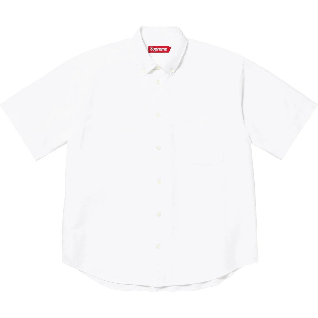 

Свободная оксфордская рубашка с коротким рукавом Supreme, белый
