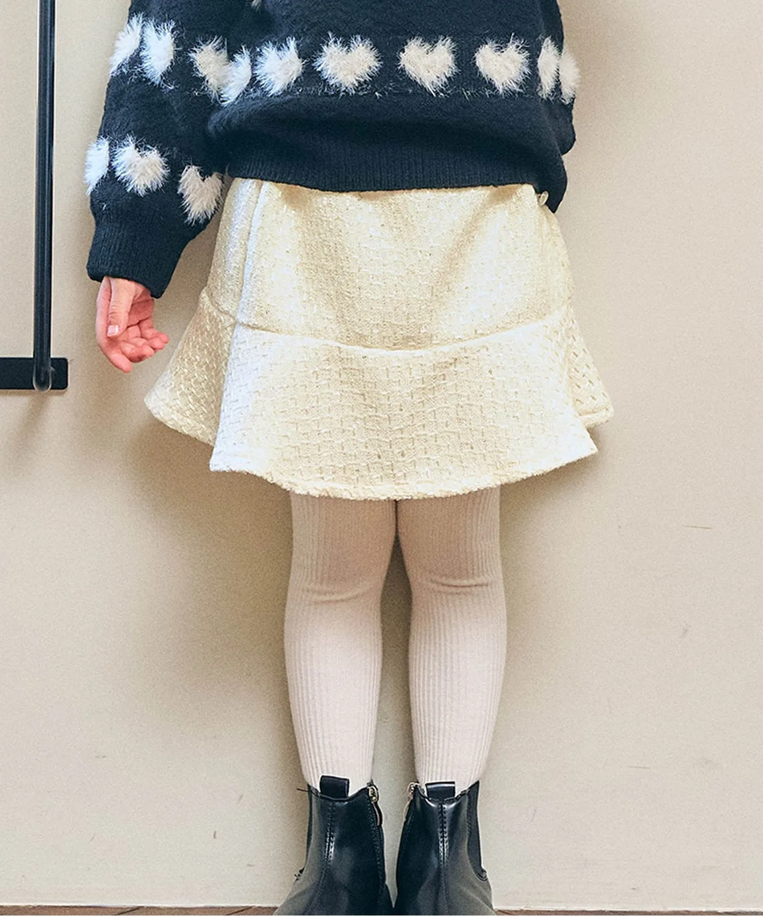 Детская юбка-брюки с пайетками Seraph Kirakira Tweed Skirt Pants off-white