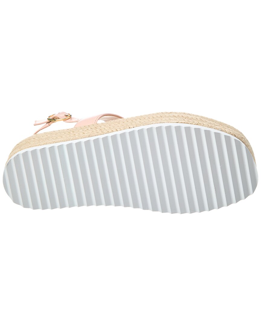 Сандалии Stuart Weitzman Mel Leather Espadrille Flatform, розовый — фото 4