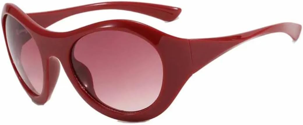 

Популярные модные солнцезащитные очки большого овального размера для женщин, панк-стиль, для мужчин, для активного отдыха и спорта, защита от УФ-излучения UV400 VVTWSSW, Red Red