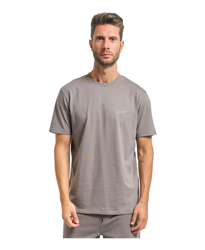 

Мужская футболка с круглым вырезом и логотипом, серая. Armani Exchange, серый
