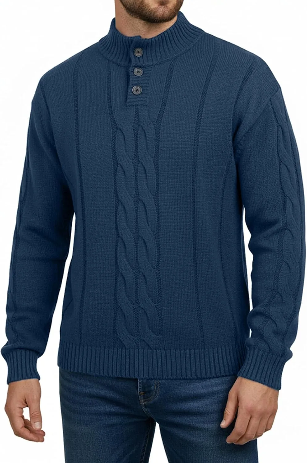 

Мужской термофлисовый свитер-пуловер для зимы yoomens