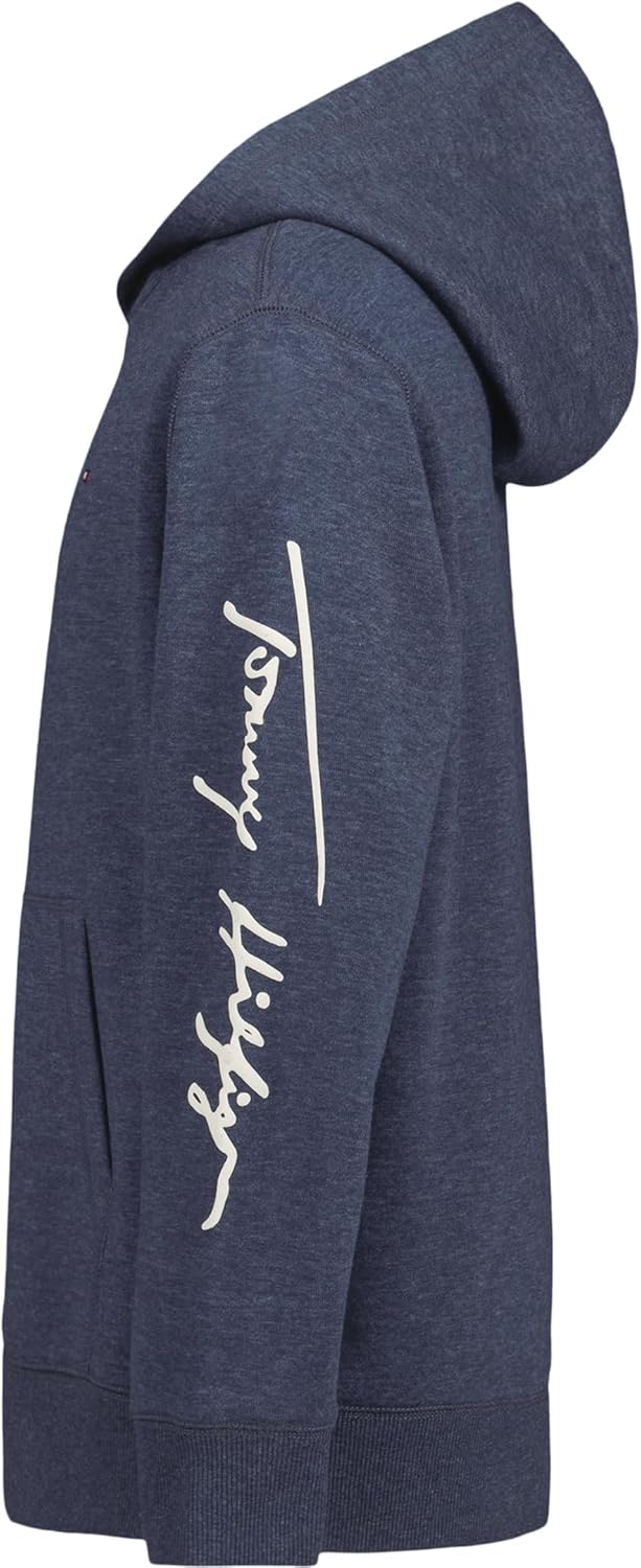 Толстовка с капюшоном Tommy Hilfiger для мальчиков с длинными рукавами из флиса, Signature Navy Blazer Heather — фото 2