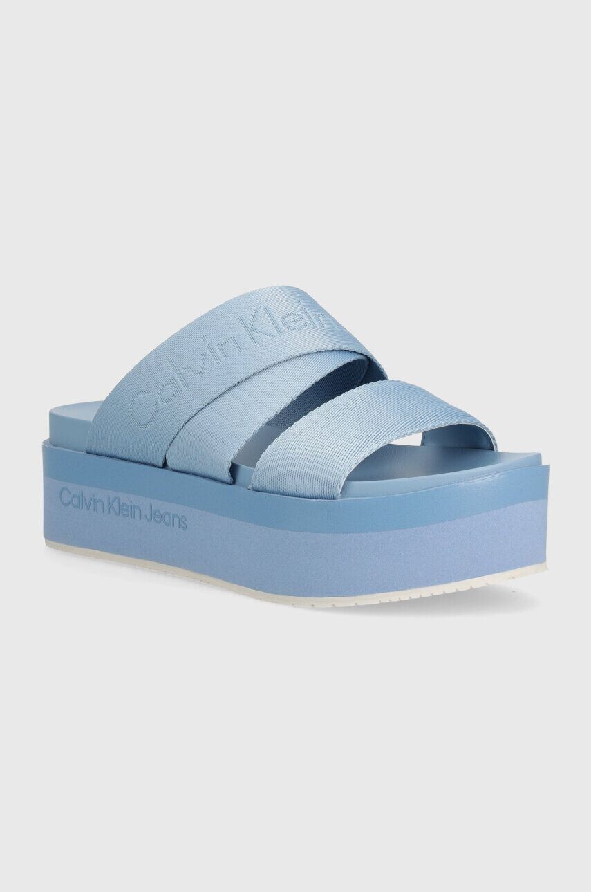 

Шлепанцы Calvin Klein Jeans FLATFORM SANDAL WEBBING IN MR, синий