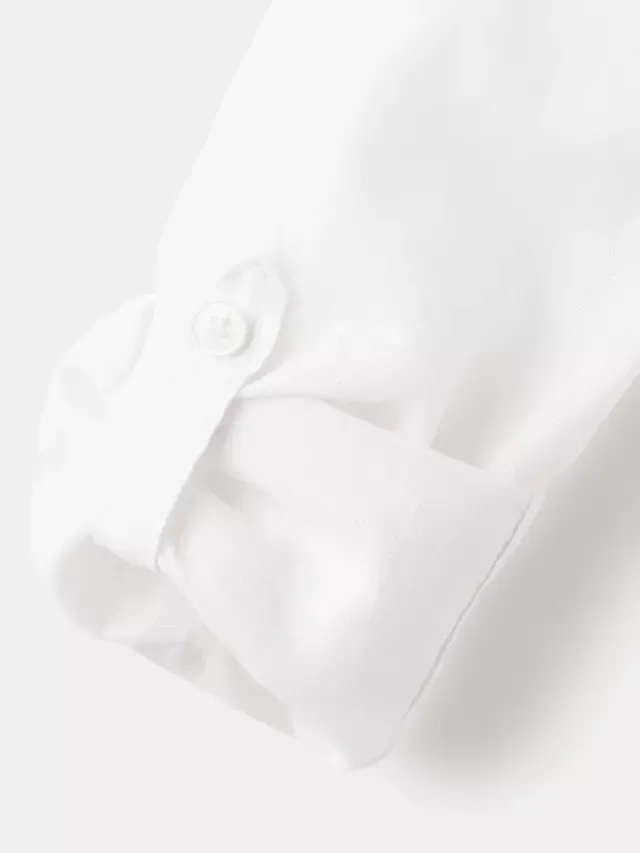 Детская рубашка с длинными рукавами Camisa из льняной смеси, белая Mango — фото 3