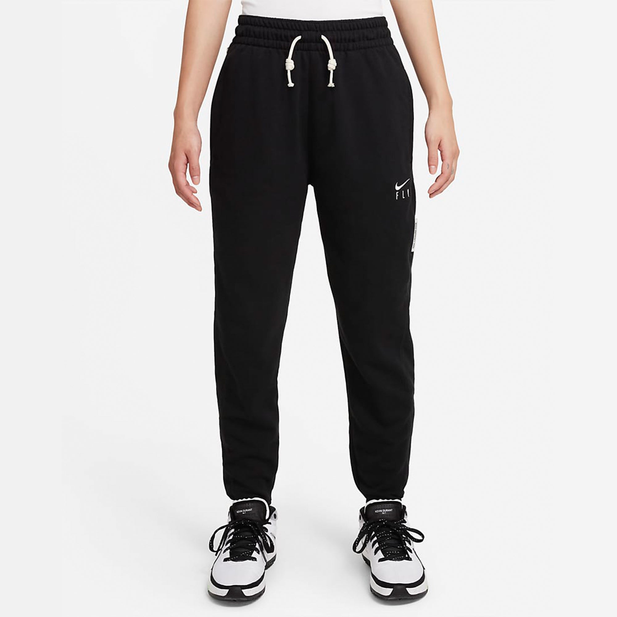 Спортивные брюки (WMNS) Nike Swoosh Fly Standard Issue Embroidery Logo Sports Trousers Black DA6466-010 — фото 4