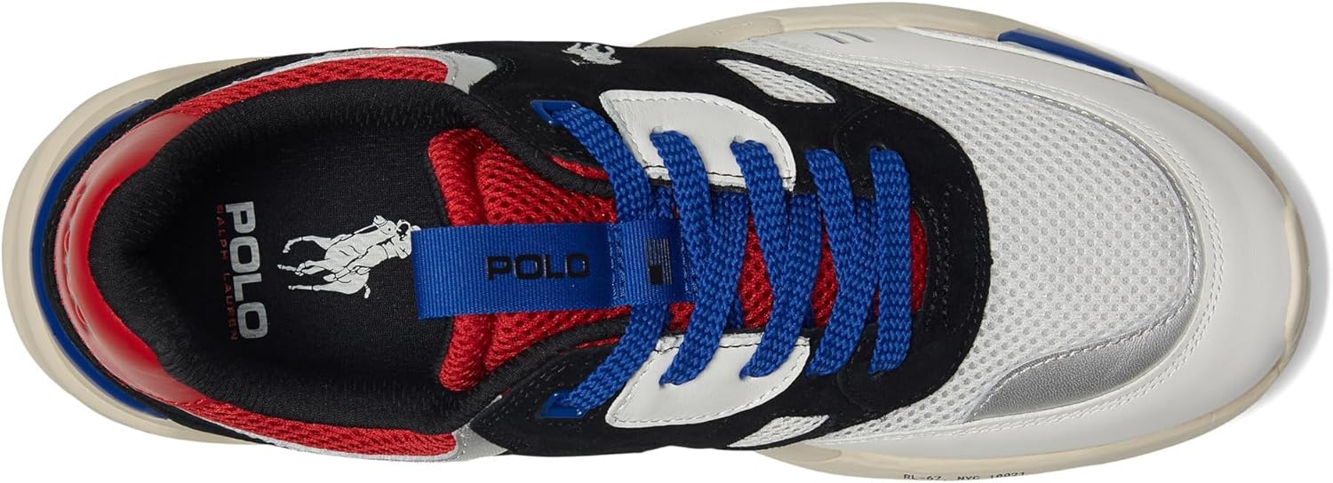 Polo Ralph Lauren мужские кроссовки Jogger из замши и вельвета, Black/Sapphire Star/Rl2000 Red — фото 2