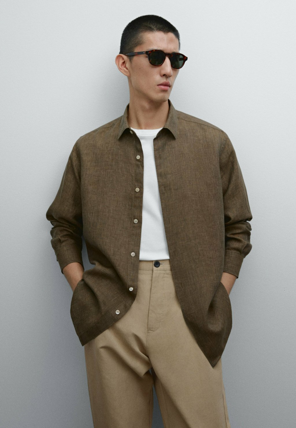 

Рубашка REGULAR FIT Massimo Dutti, светло-коричневый