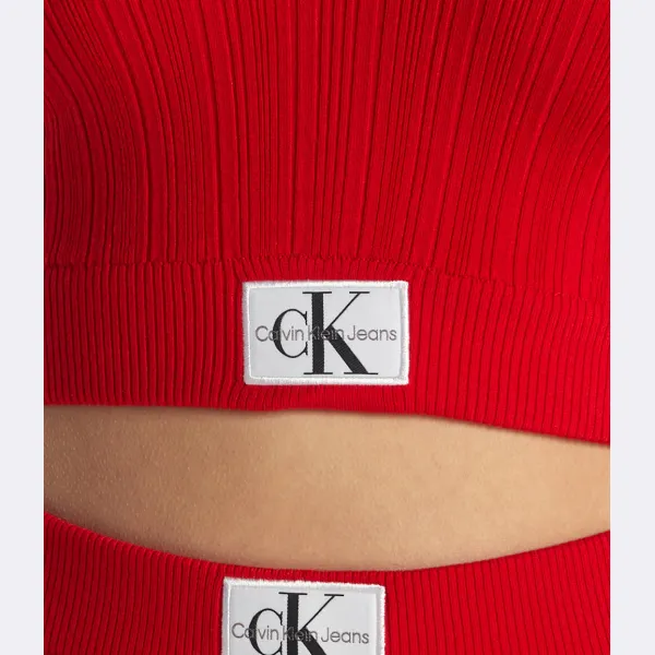 Укороченный топ Calvin Klein, красный — фото 4