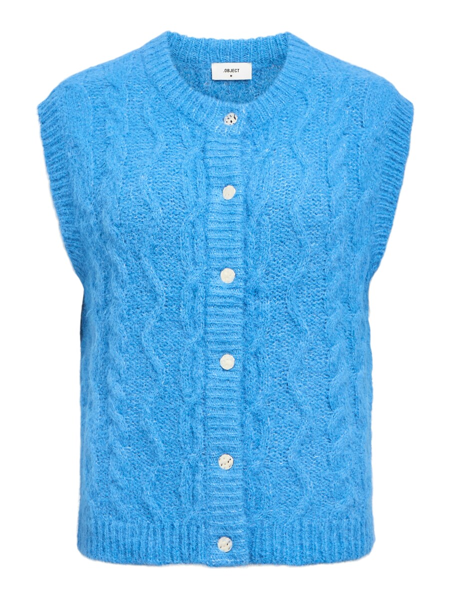 

Вязаный кардиган OBJECT Knitted Vest, лазурный