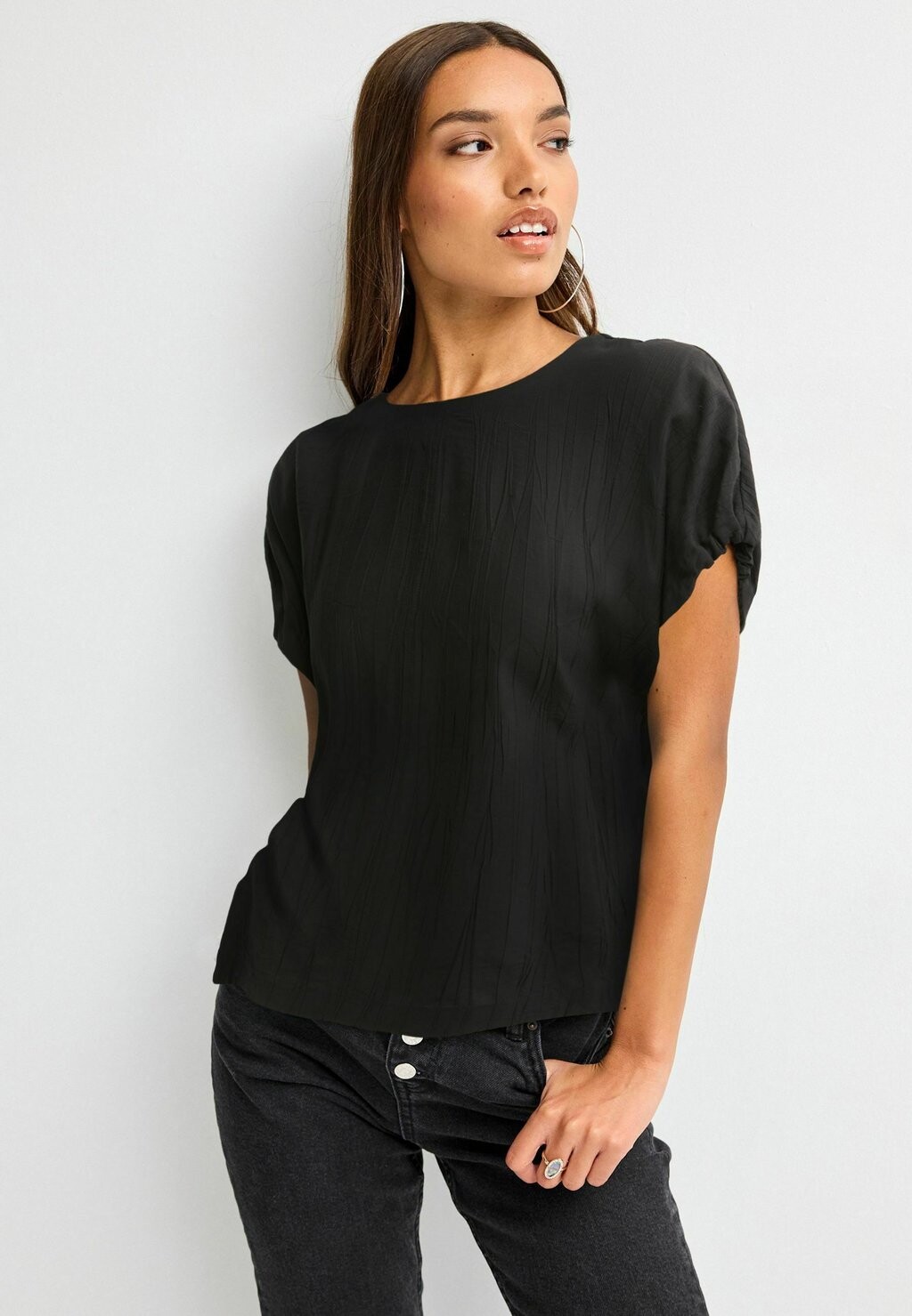 

Блузка GATHERED SHORT SLEEVE BOXY-REGULAR Next, цвет black