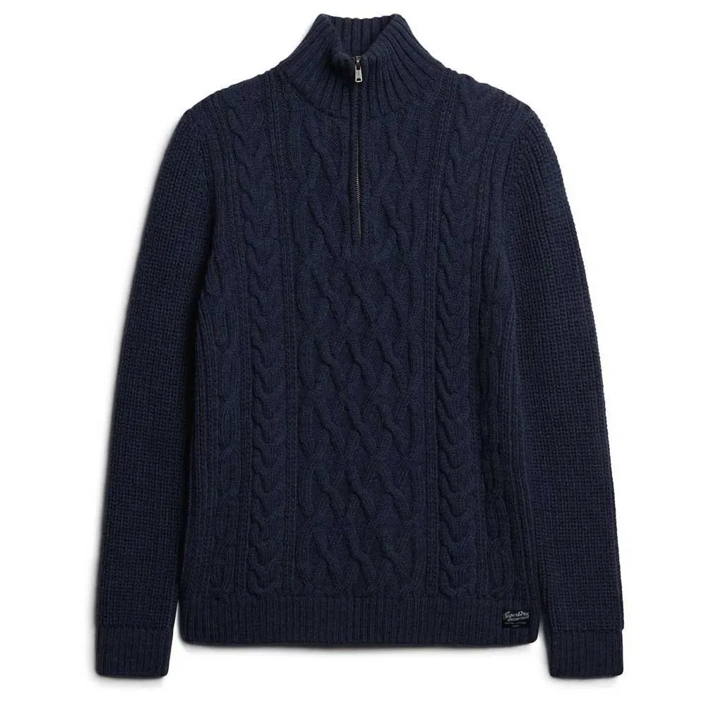 

Свитер Superdry Jacob Cable half zip, синий