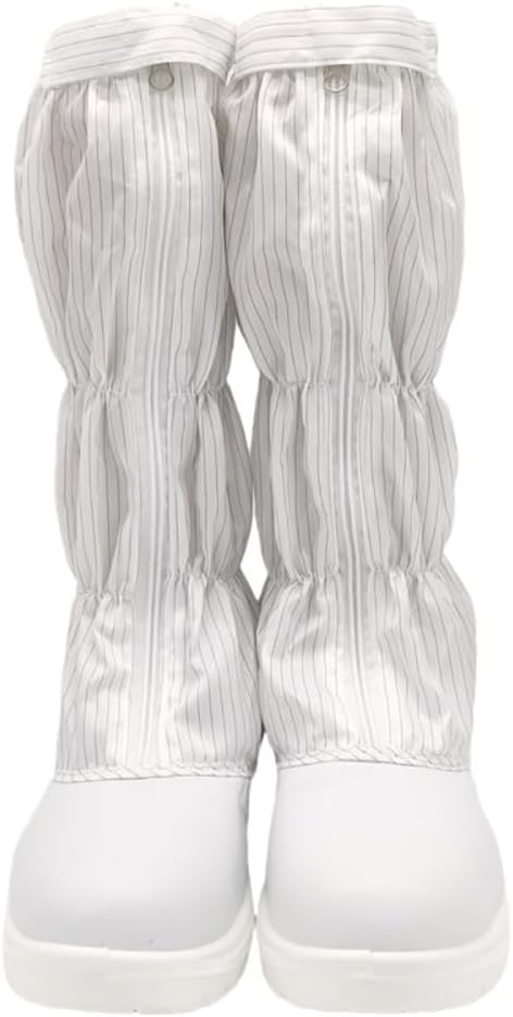 

Lmprock Универсальная обувь унисекс с полиуретановым покрытием, стальным носком и полосой, высокопрочная, цилиндрическая, антистатическая, пыленепроницаемая, для работы в уборочных помещениях, защитная обувь ESD, белый