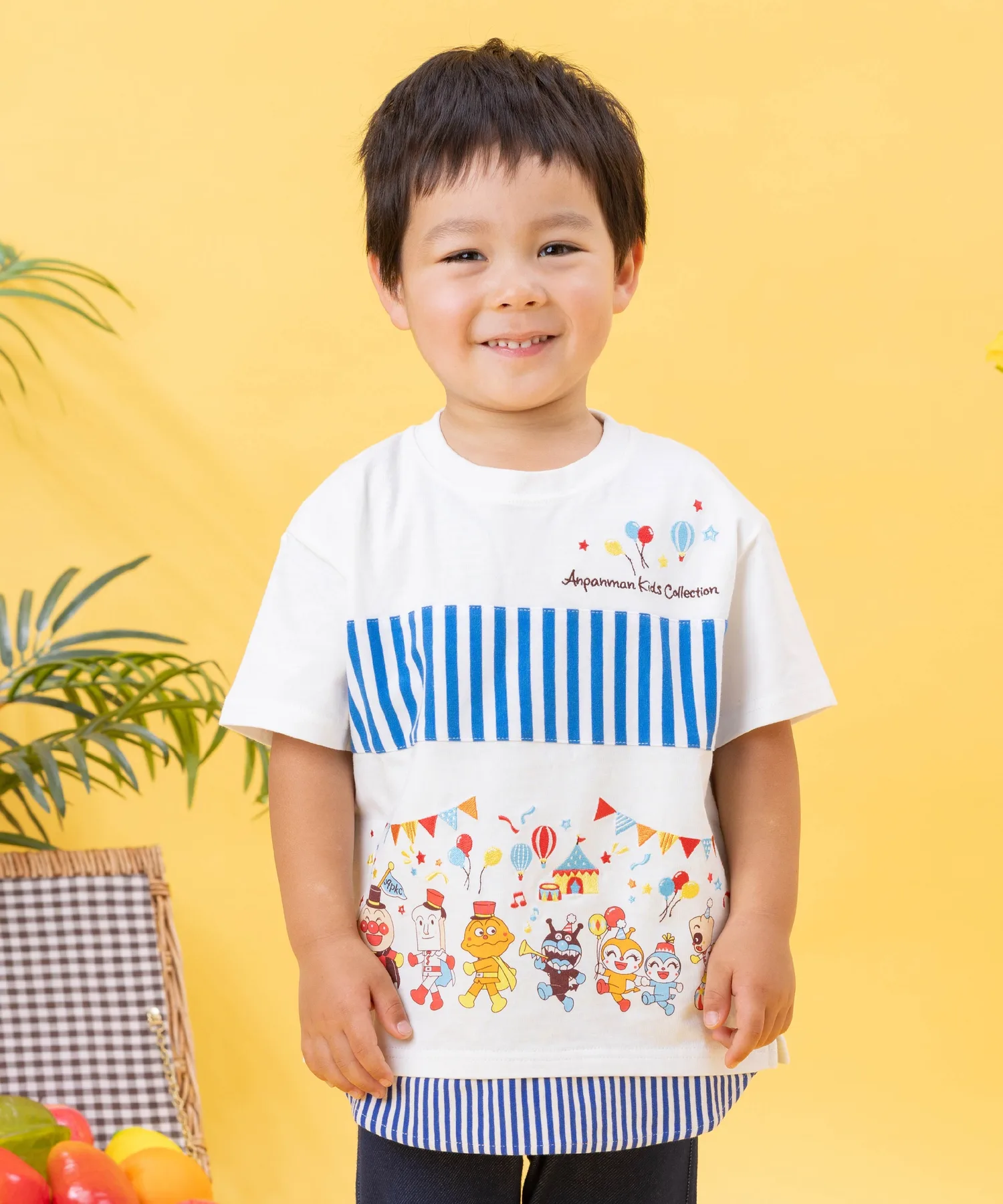Детская коллекция ANPANMAN / (K) Футболка с коротким рукавом с парадным рисунком Anpanman Kids Collection, Off-white