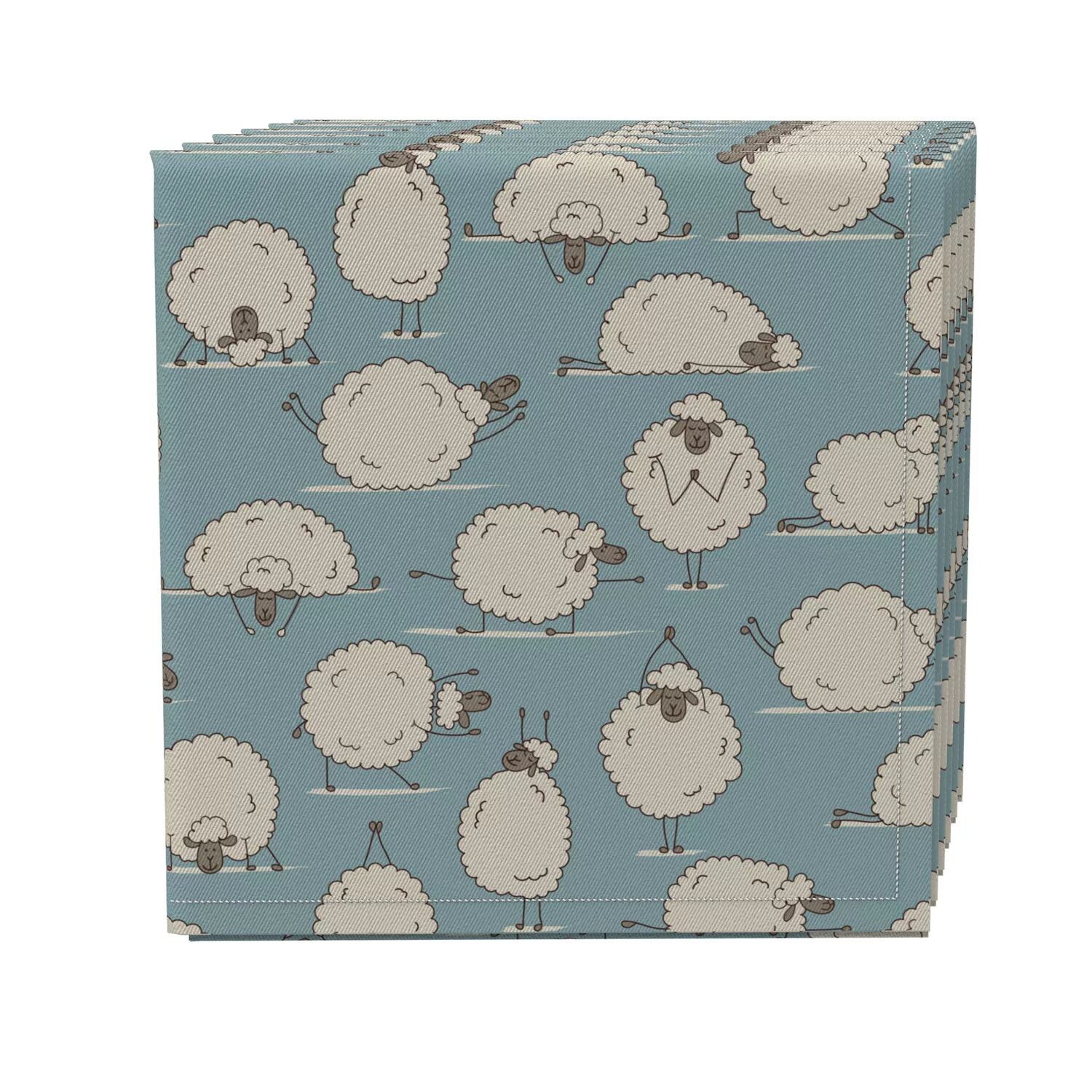 

Набор салфеток из 4 шт., 100% хлопок, 20x20 дюймов, Yoga Sheep
