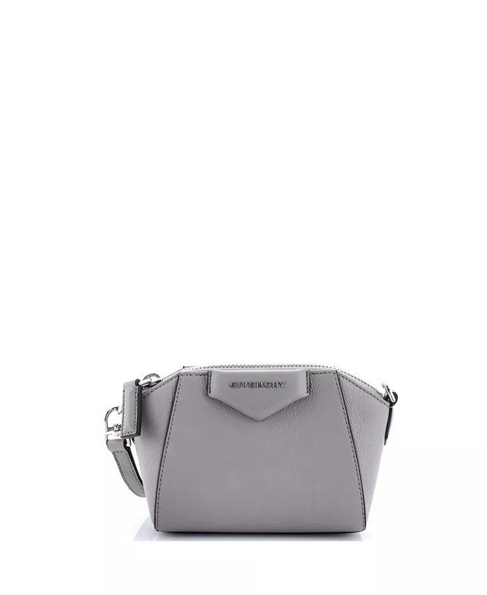 

Кожаная кросс-боди сумка Nano Antigona Pre-Owned Givenchy, серый