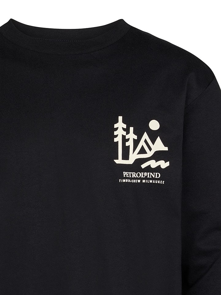 Petrol Industries Футболка с длинными рукавами черного цвета — фото 3