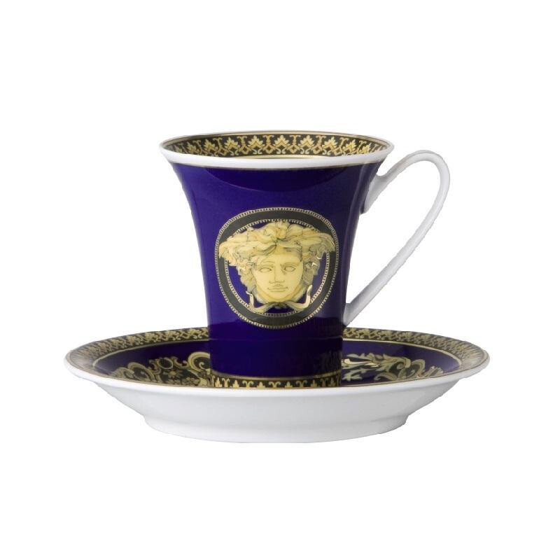 

Rosenthal Versace Medusa синяя чашка для эспрессо/мокко, 2 предмета 0,09 л Rosenthal meets Versace, белый/синий/золотой