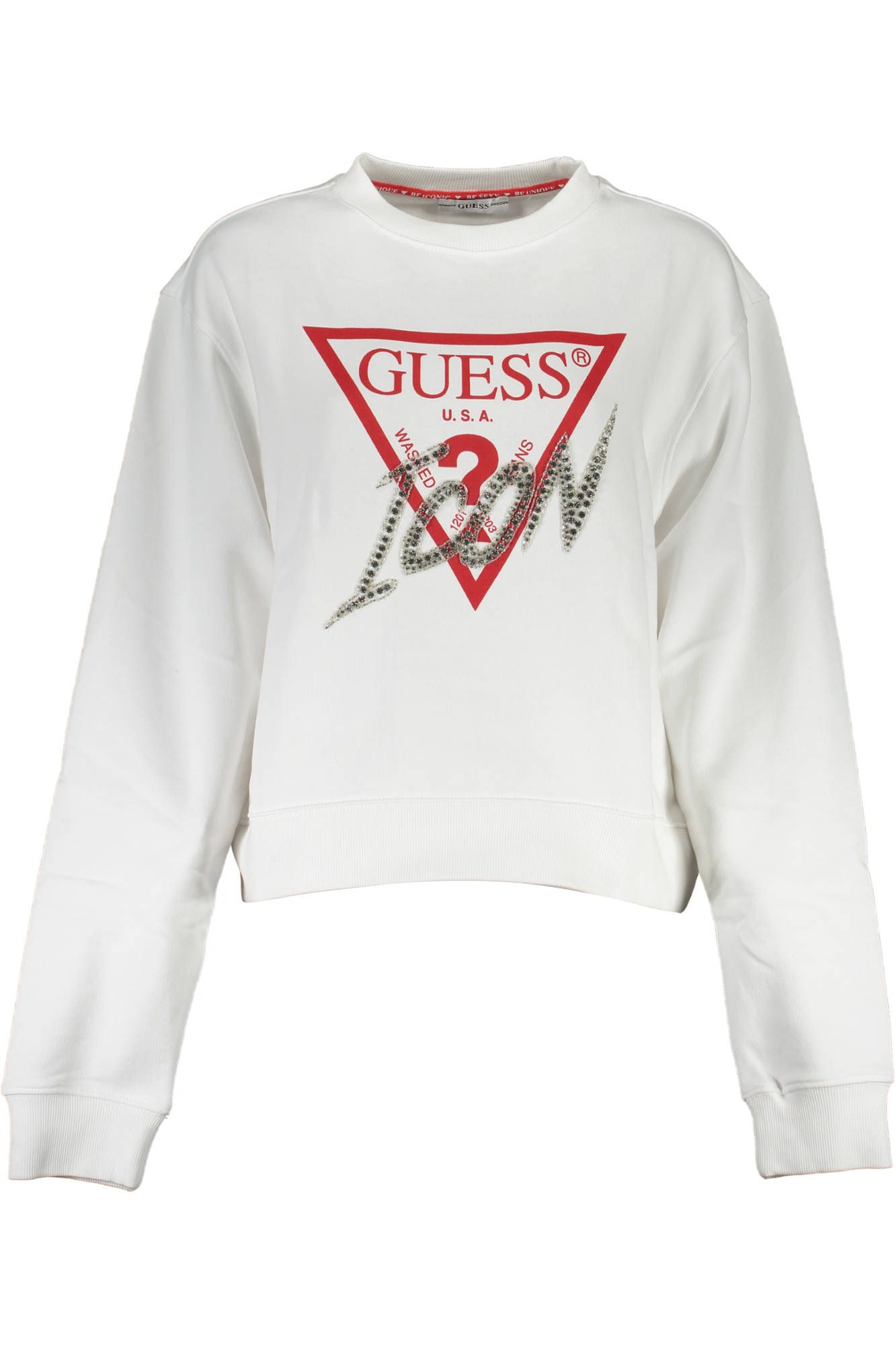 

Белый хлопковый женский свитер Guess Shoes