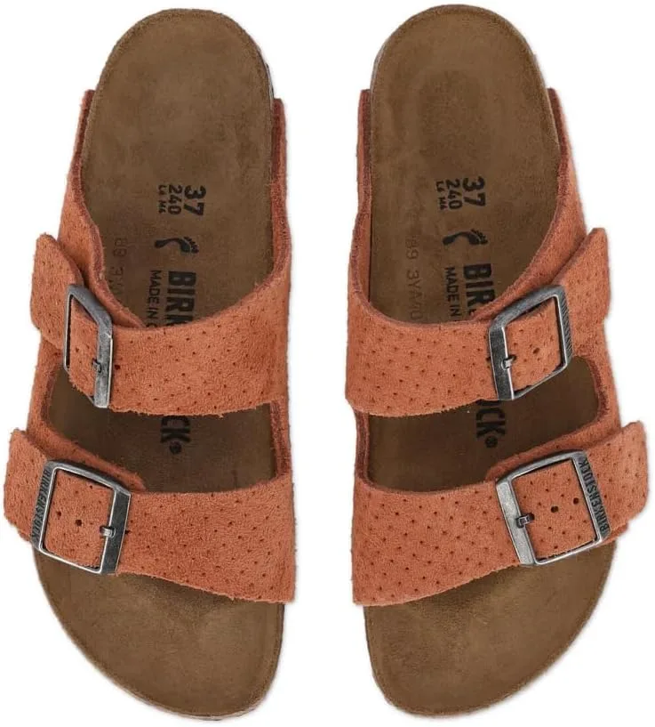 Сандалии BIRKENSTOCK Arizona BS из замши с тиснением, унисекс, оранжевый — фото 4