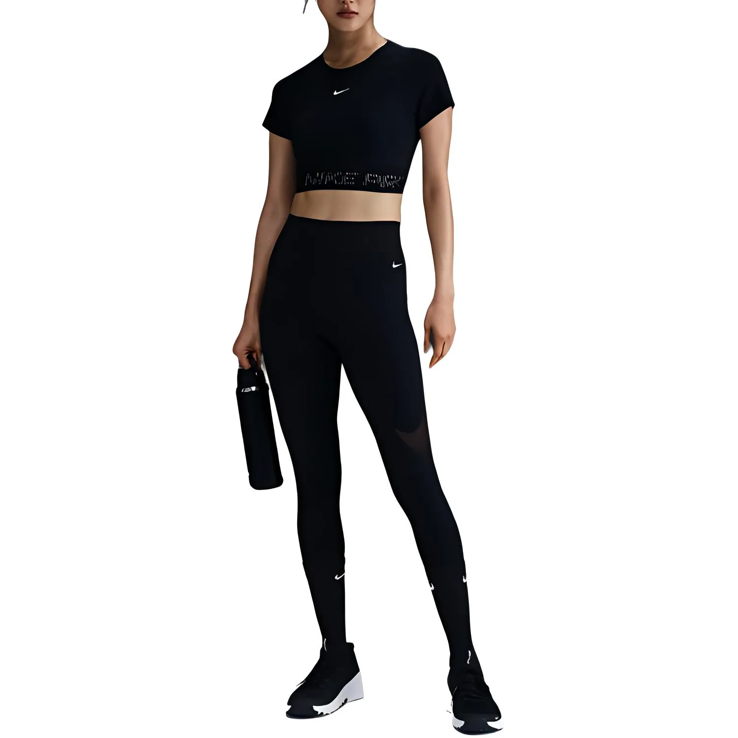 Nike Леггинсы женские черные Moderate
