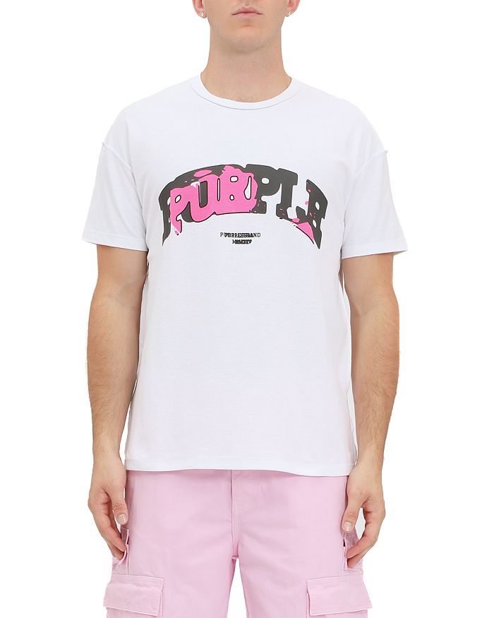 

Футболка с графическим логотипом Inside Outside Out Purple Brand, белый