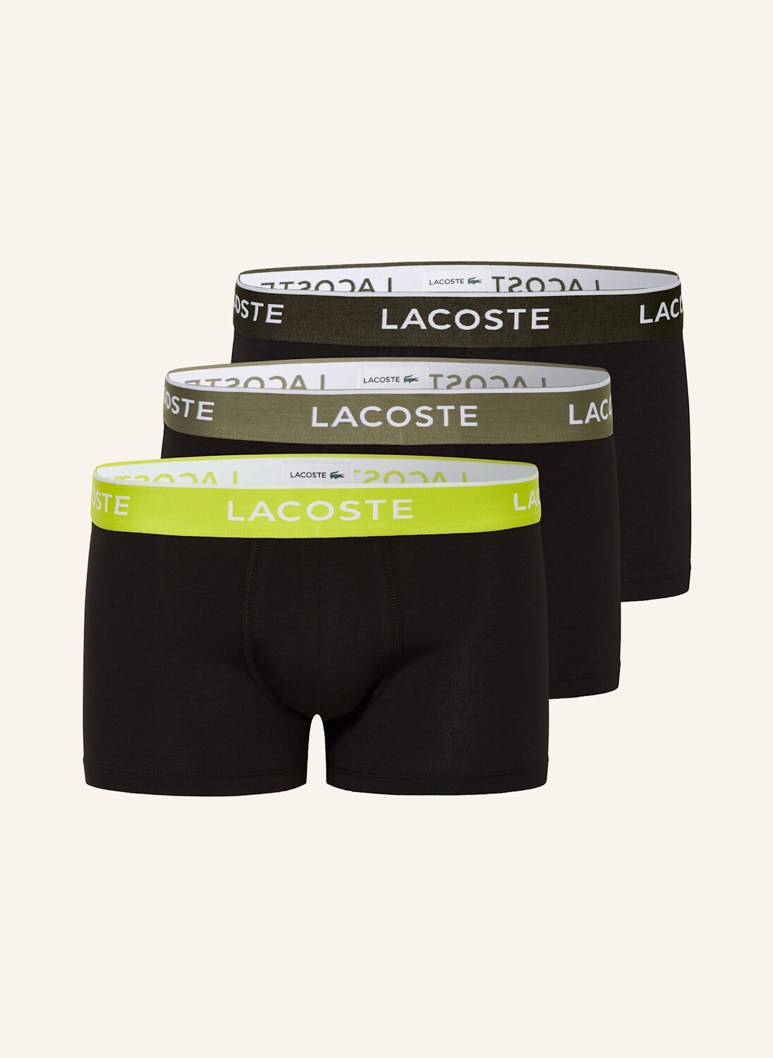 

Комплект из 3 боксеров LACOSTE, цвет NEONGELB/OLIV/SCHWARZ