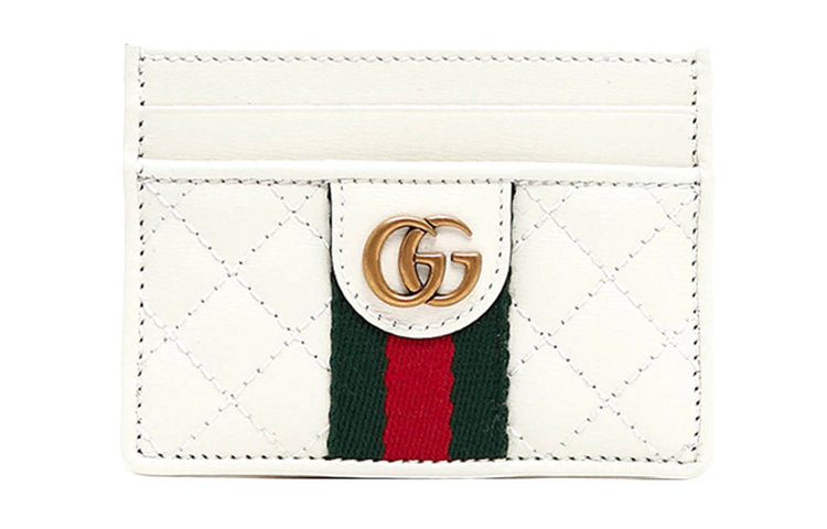 

Кожаный кардхолдер женский белый GUCCI