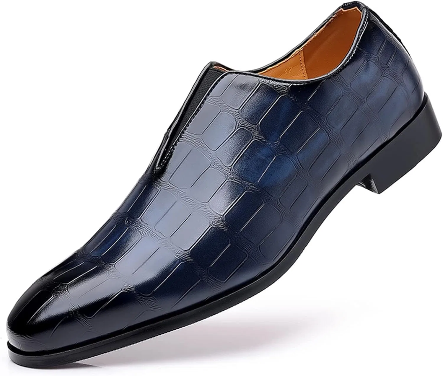 Туфли Herrenschuhe, Größe 9, Klassische Schuhe für Herren, zum Hineinschlüpfen, PU-Leder, niedrige Gummisohle, Blockabsatz, Arbeitskleidung, formelle Kleidung für Herren Generic, Blau — фото 3