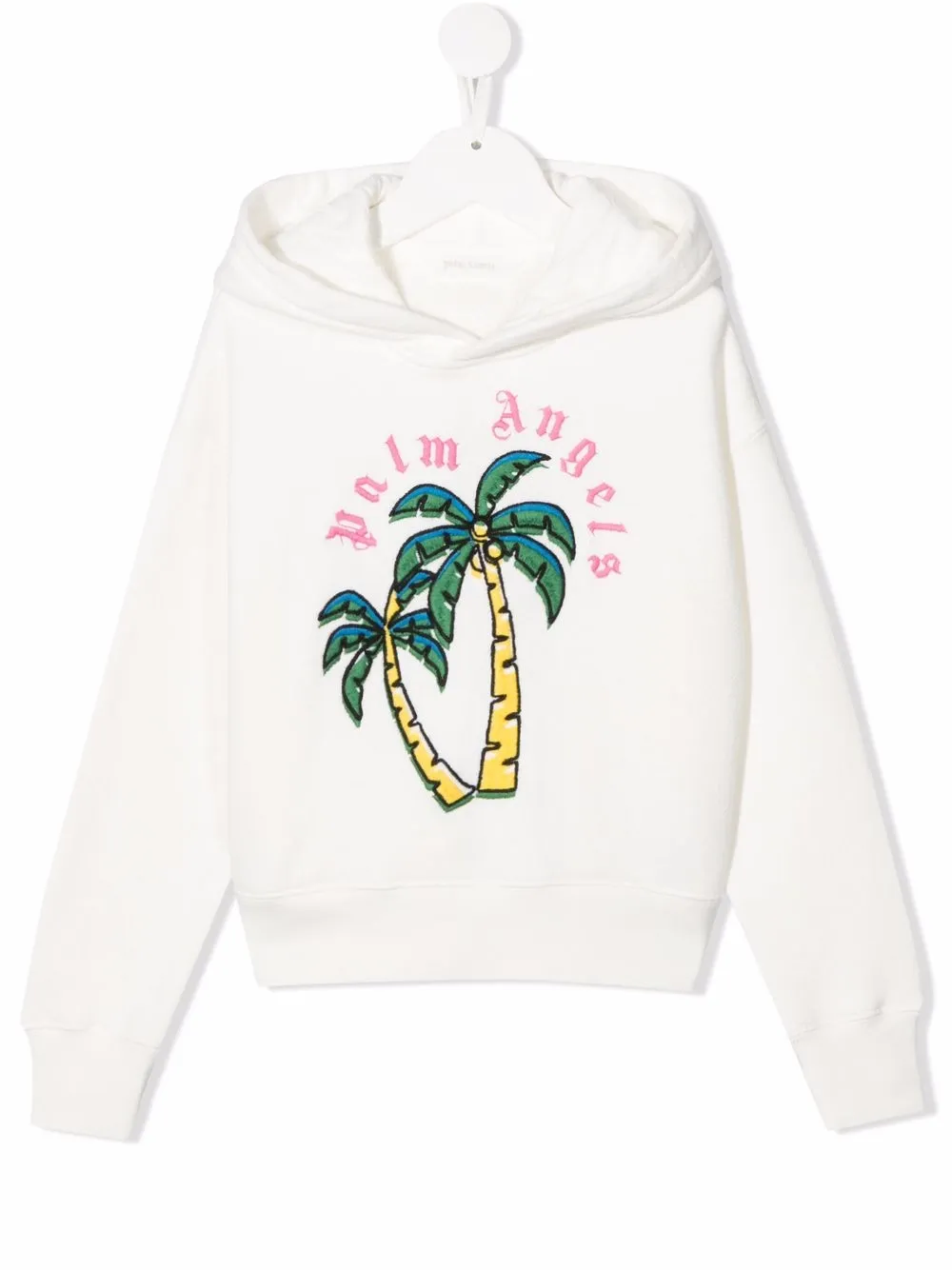 

Худи с вышивкой Palm Angels Kids, белый