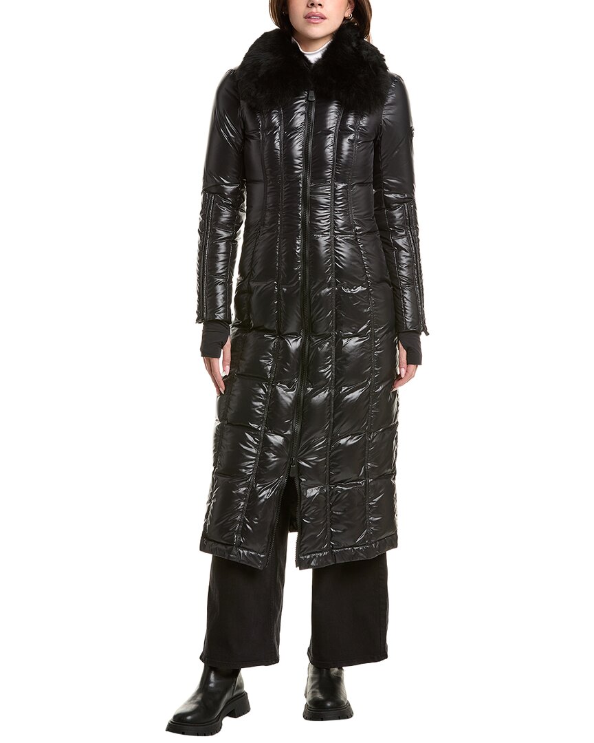 

Пуховик с отделкой из альпаки Post Card Post Card, черный