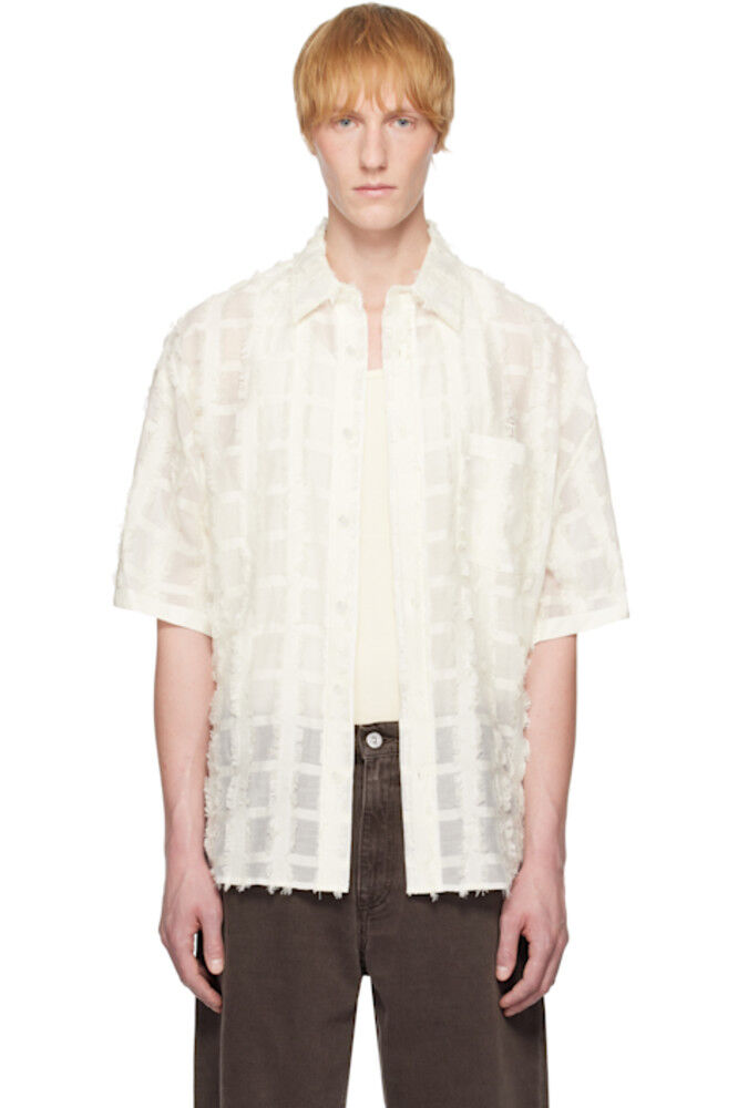

Рубашка в клетку цвета «Off-White» WOOYOUNGMI