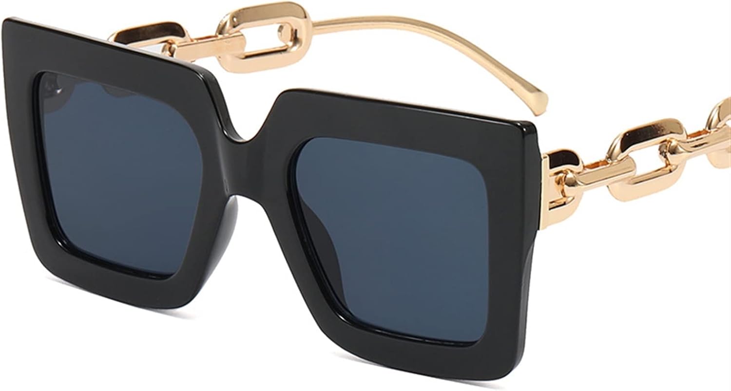 

Солнцезащитные очки GAOXIN квадратной формы с крупной оправой и цепочкой для мужчин и женщин, декоративные, для пляжа и отдыха на природе (Цвет: B, Размер: Средний), B